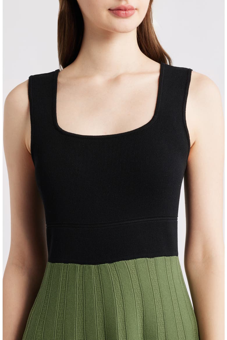 Colorblock Knit Midi Dress, Alternate, color, GREEN MULT