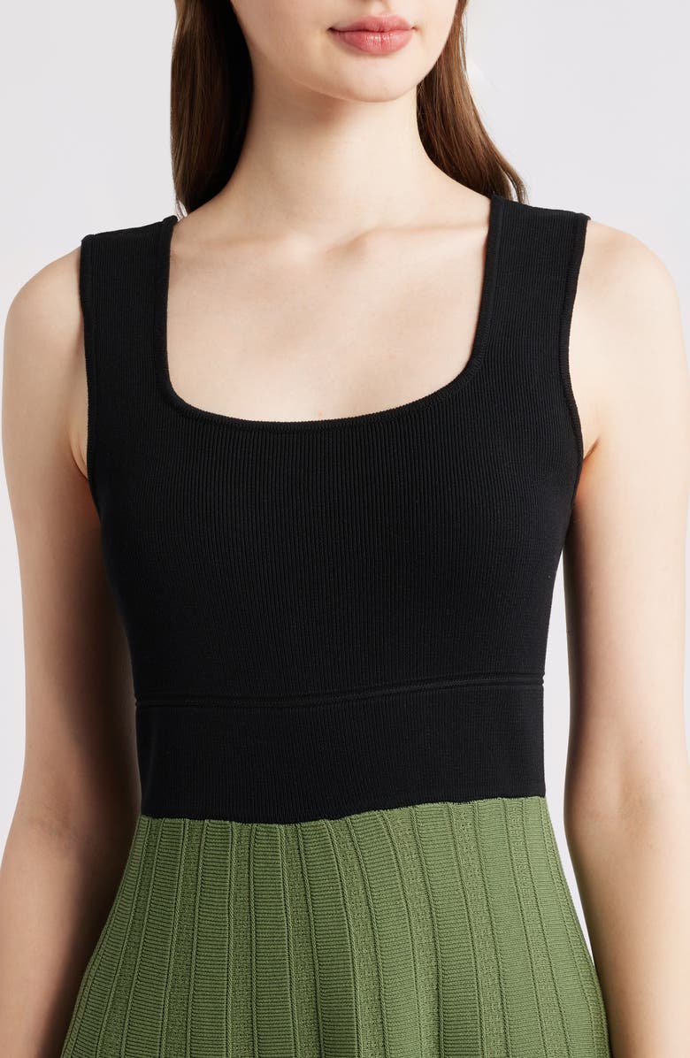 Vince Camuto Colorblock Knit Midi Dress, Alternate, color, Green Mult