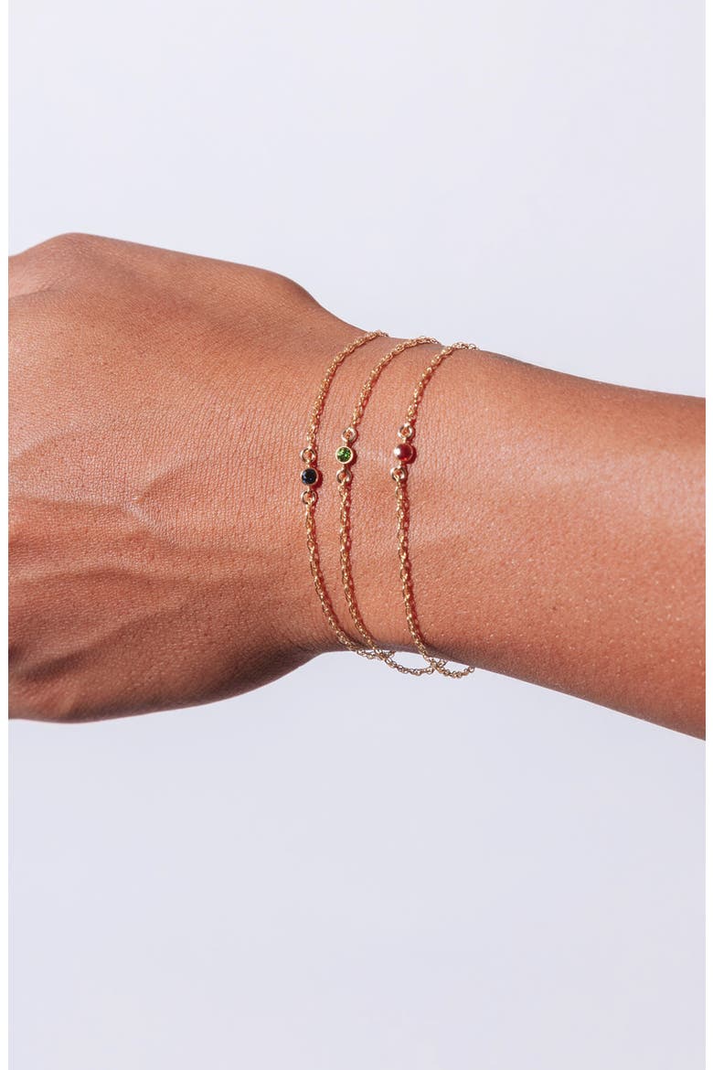 Cubic Zirconia Birthstone Pendant Bracelet, Alternate, color, GOLD / MAY