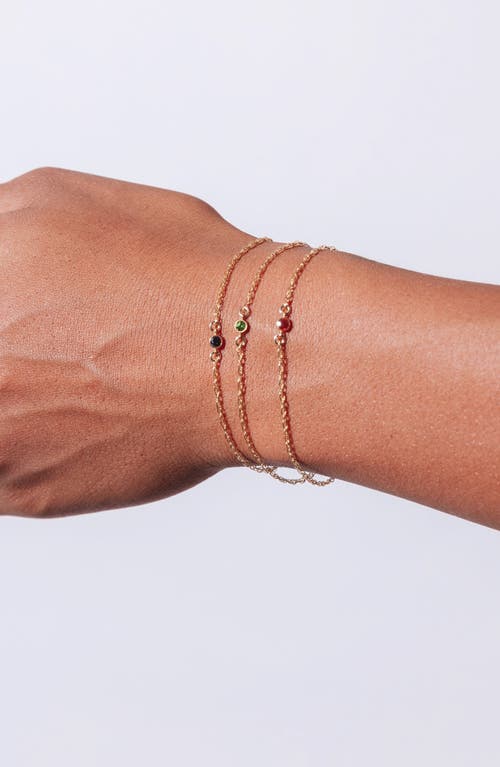 Set & Stones Cubic Zirconia Birthstone Pendant Bracelet In Gold