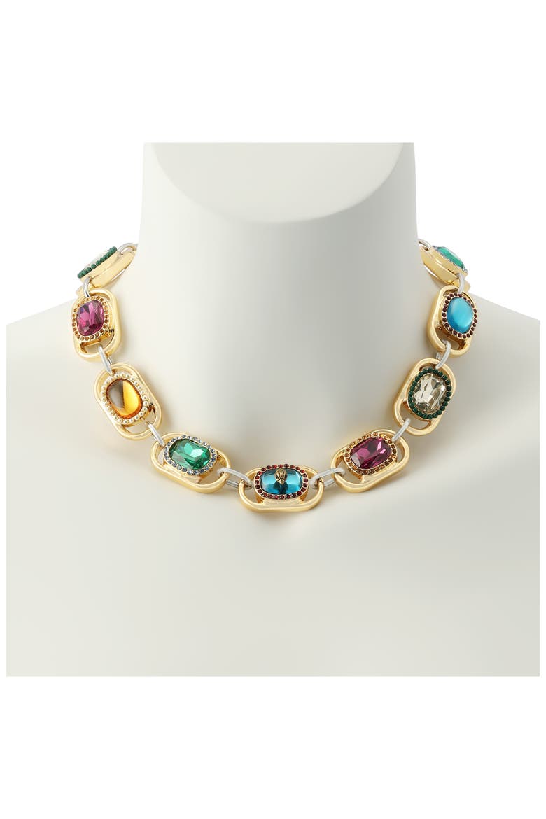 Crystal Chain Statement Necklace, Alternate, color, MULTI