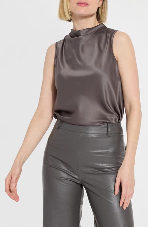 Justine Draped Mock Neck Top