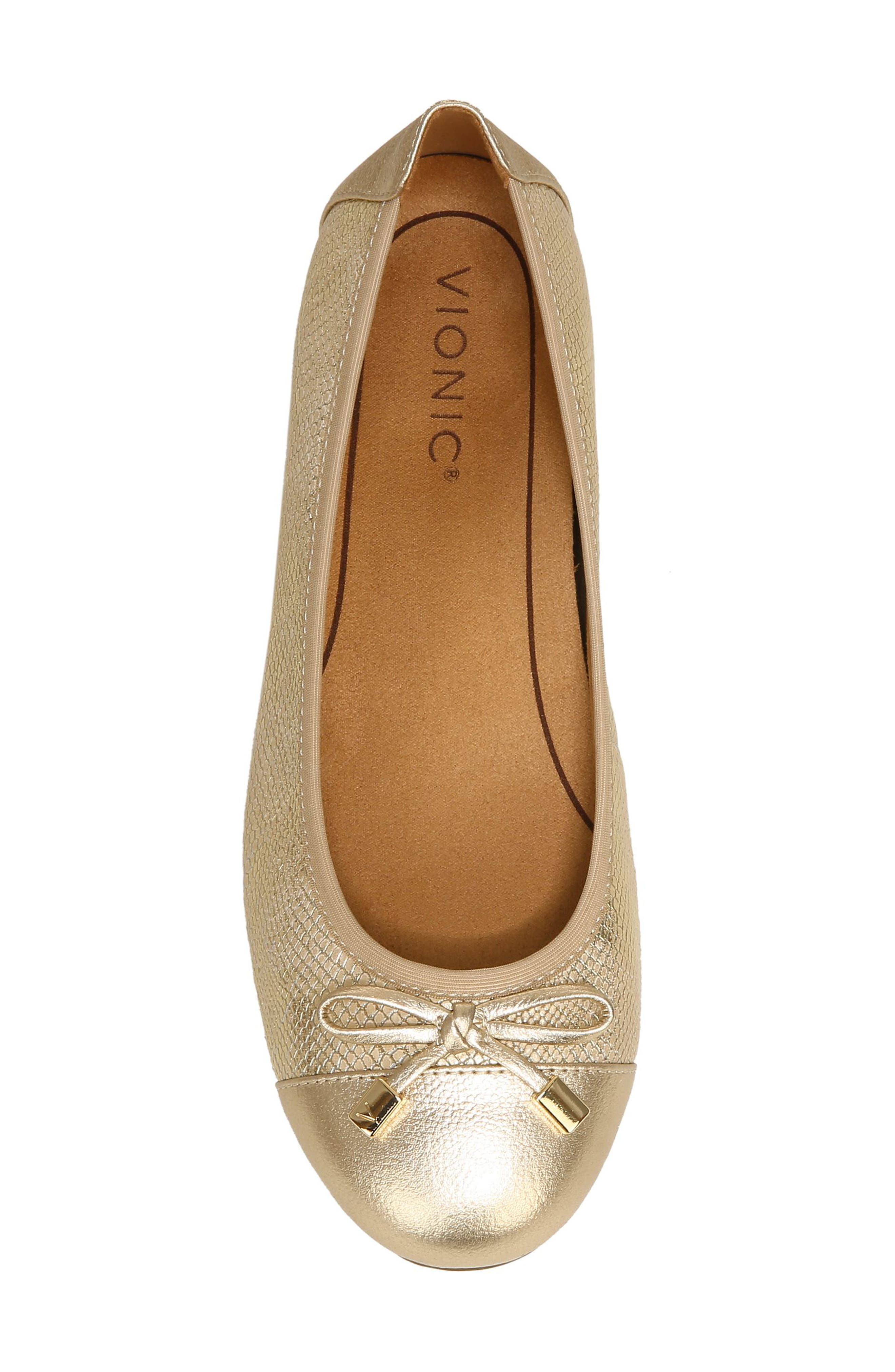 Minna Cap Toe Flat, Alternate, color, GOLD SNAKE