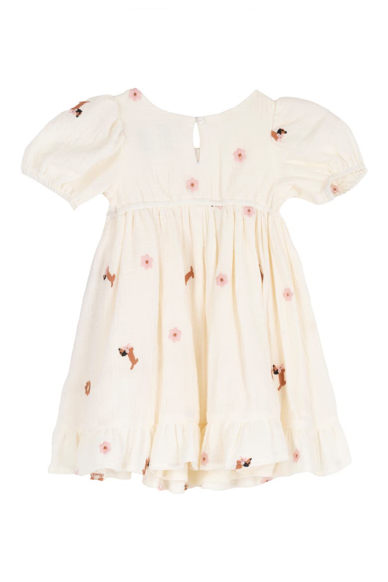 Daisies & Dachshunds Embroidered Appliqué Dress, Alternate, color, IVORY
