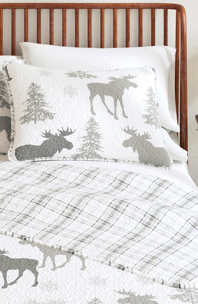Woven & Weft Lodge Quilt Set, Alternate, color, Moose - Grey