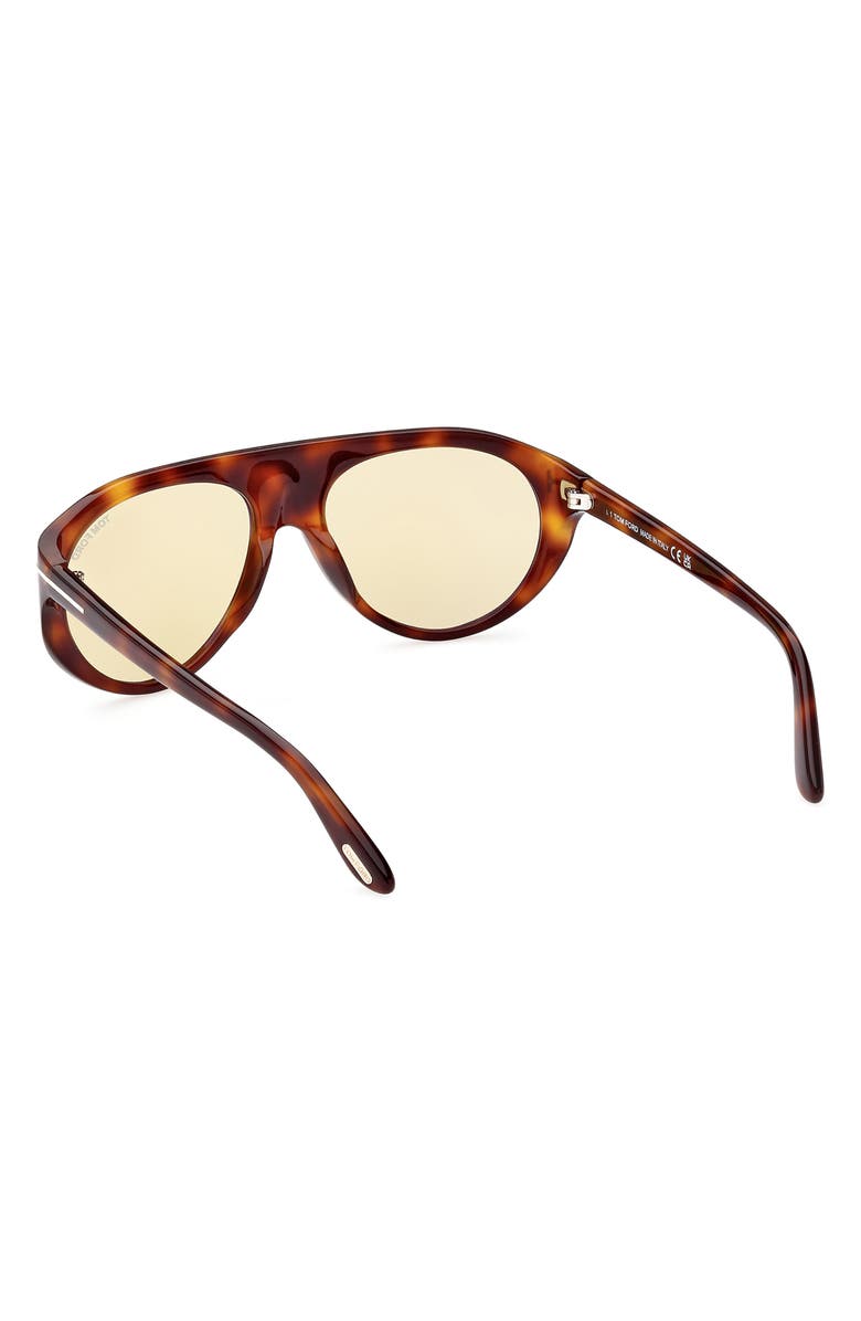 TOM FORD Rex-02 57mm Aviator Sunglasses, Alternate, color, Blonde Havana / Brown