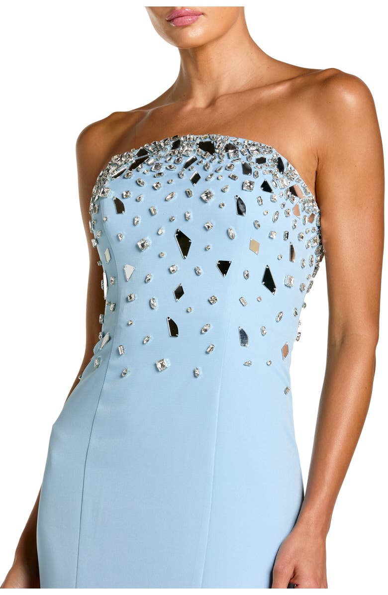 Mac Duggal Strapless Embellished Crepe Mermaid Gown, Alternate, color, Powder Blue