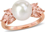 Julianna B. Cultured Pearl & Morganite Cocktail Ring 14k