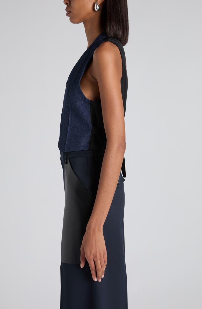 Bottega Veneta Denim Effect Mélange Wool Drill Vest, Alternate, color, 