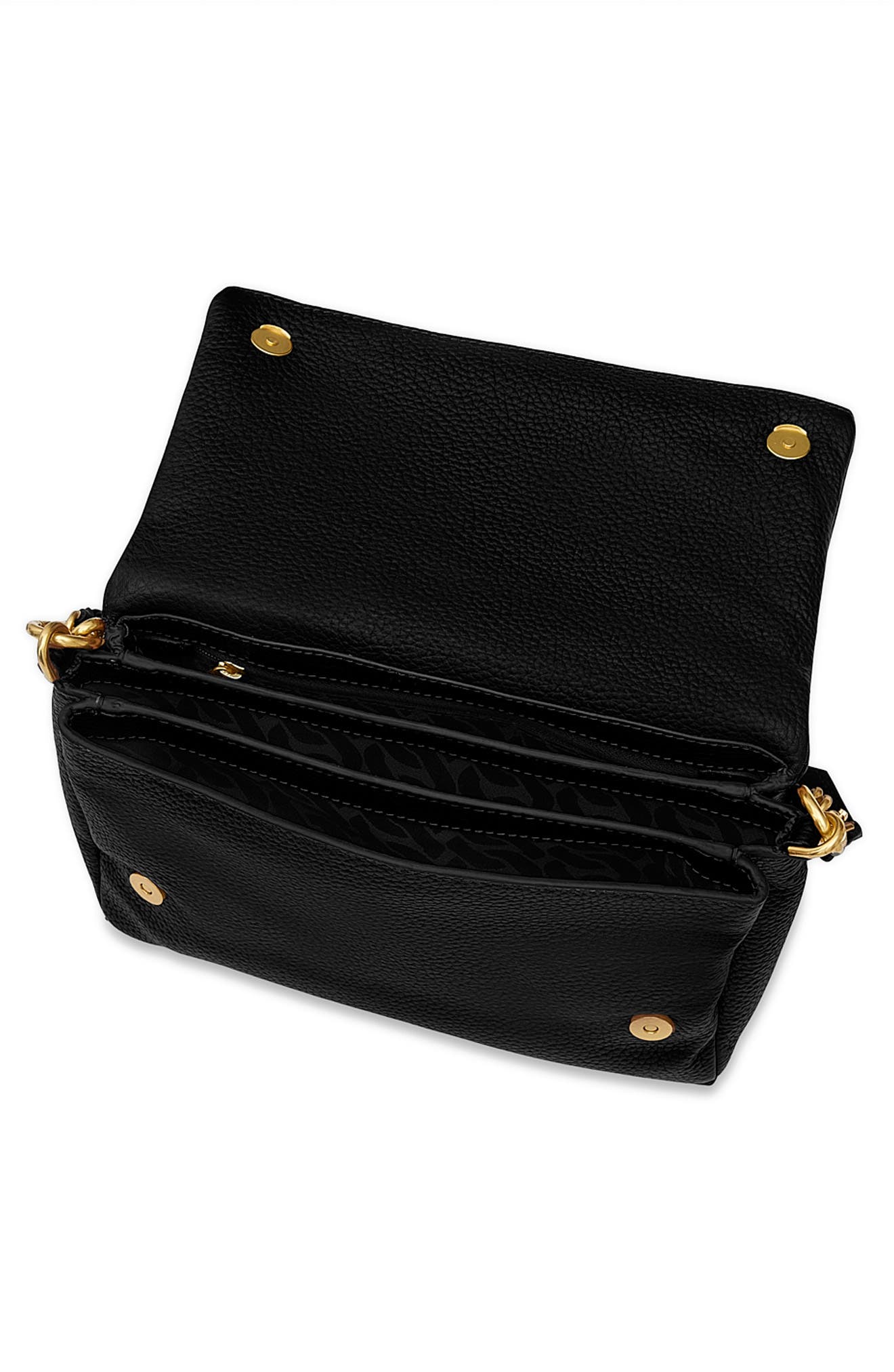 Rebecca Minkoff Foldover Flap Crossbody Bag, Alternate, color, Black