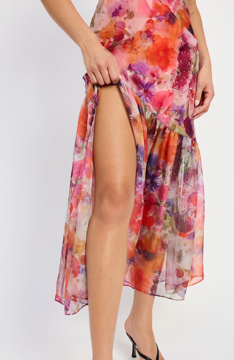 En Saison Magnolia Floral Print Tie Strap Maxi Dress, Alternate, color, 