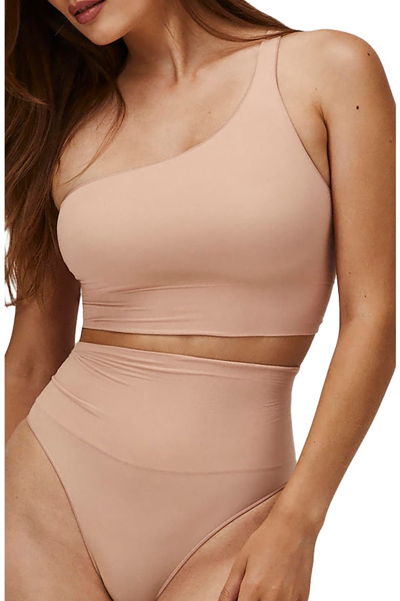 Seamless Smooth One Shoulder Top, Main, color, Nude