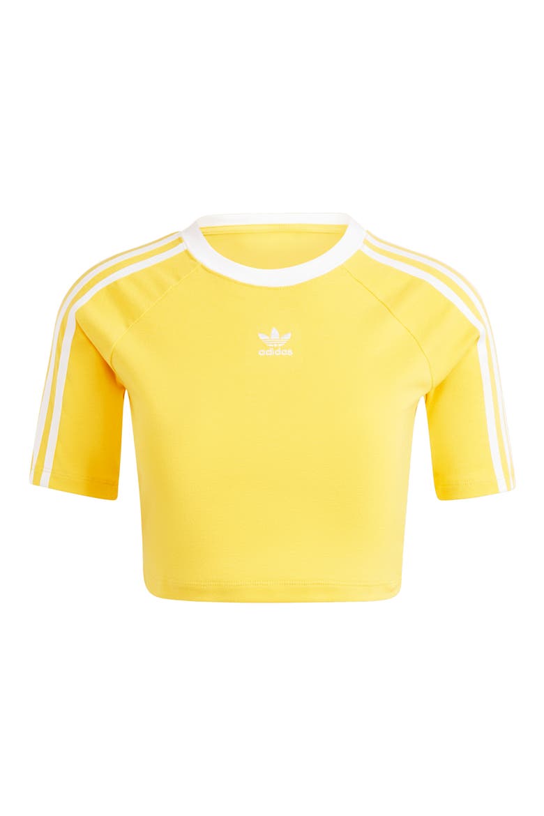 3-Stripes Crop T-Shirt, Alternate, color, BOLD GOLD