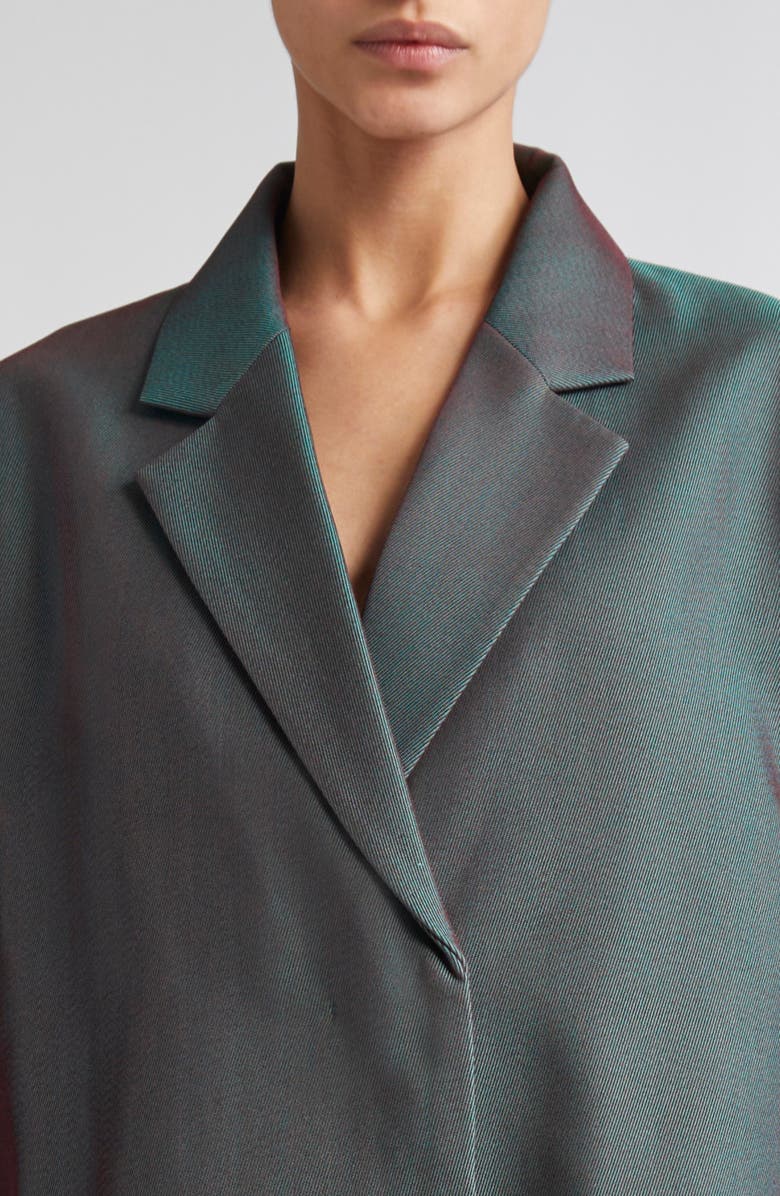 Jil Sander Tailored Iridescent Gabardine Boxy Coat, Alternate, color, 