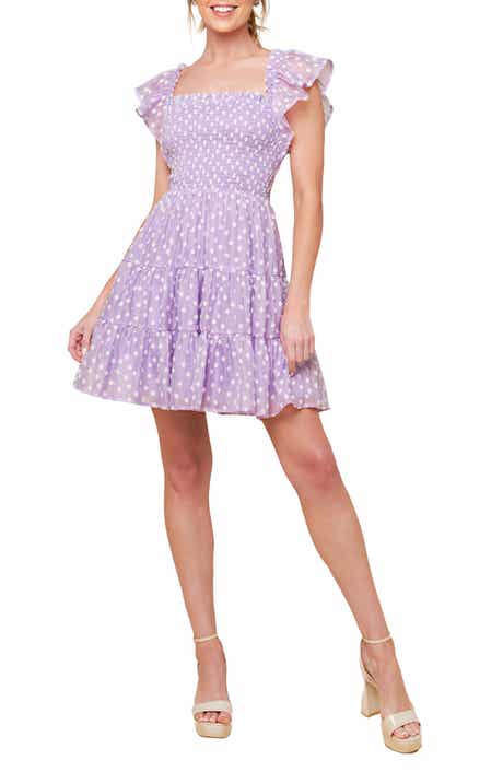 FLYING TOMATO Textured Frilly Sleeve Minidress