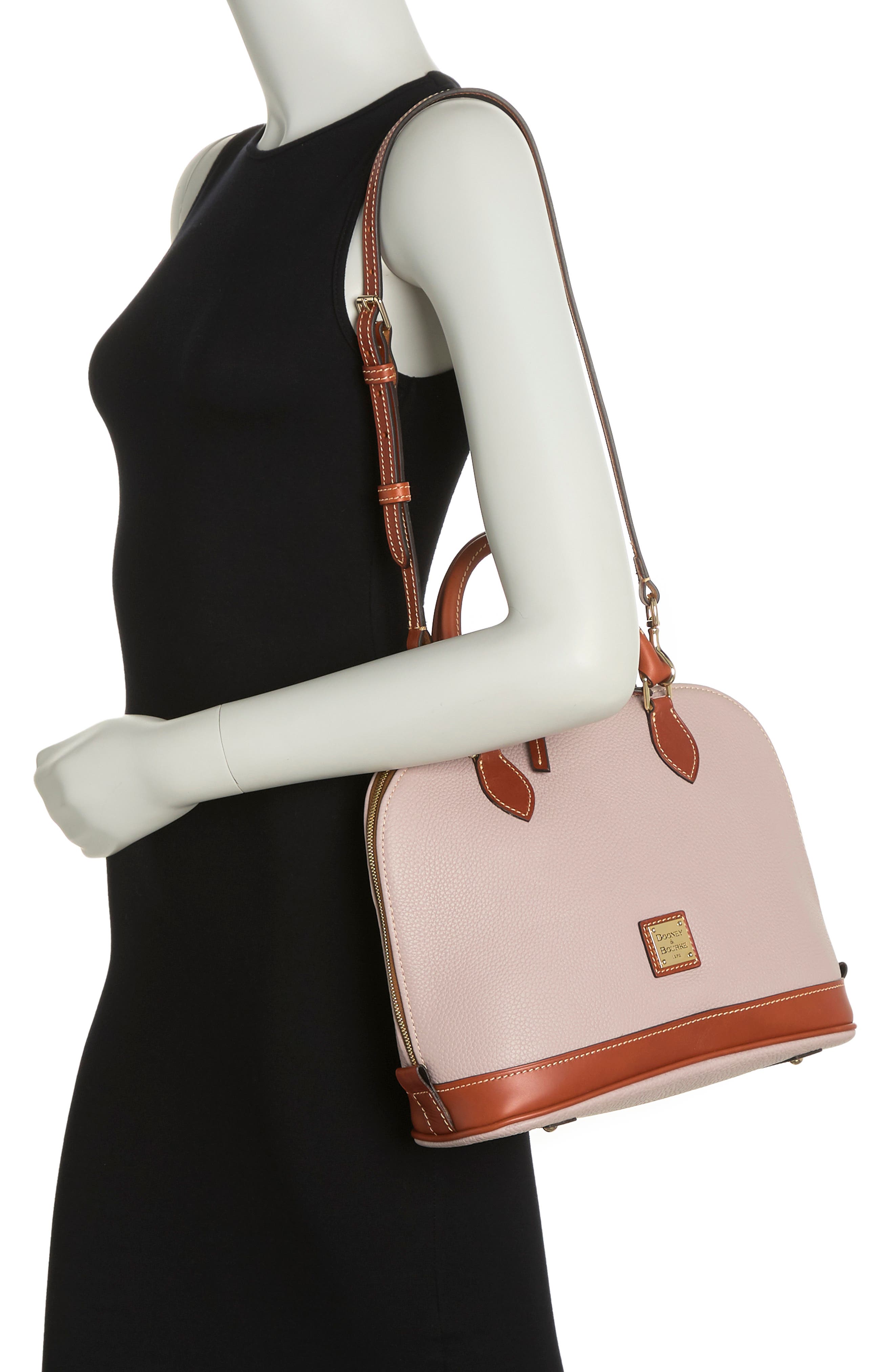 Dooney & Bourke 'Pebble Grain Collection' Water Repellent Leather Zip Satchel, Alternate, color, 