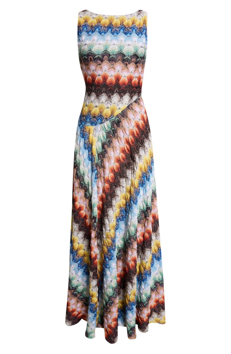 Missoni Metallic Knit Lace Gown, Main, color, Multicolor On Black Base