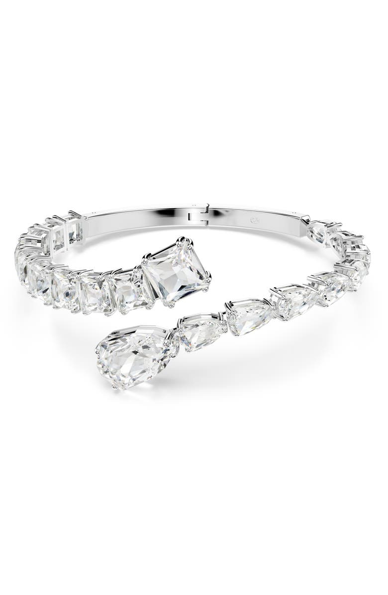 Swarovski Matrix Cuff Bracelet, Main, color, White/ Silver