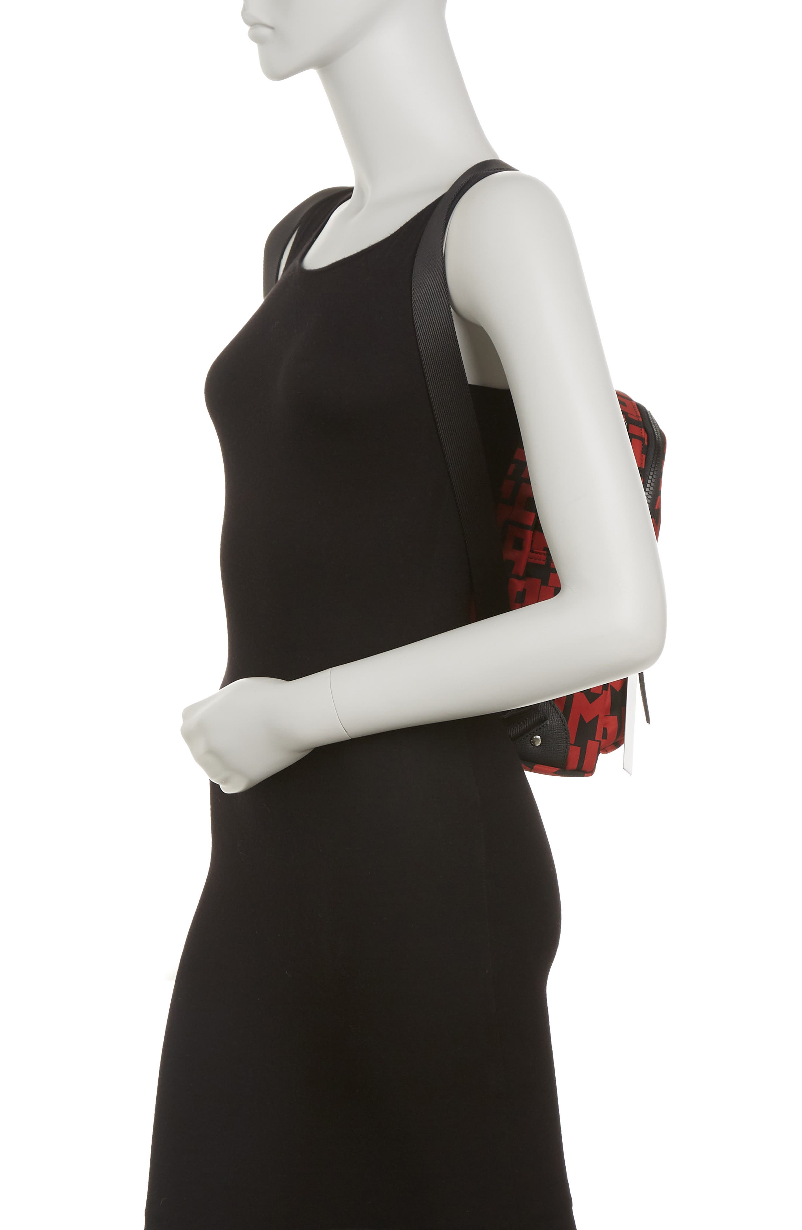 Longchamp Le Pilage Small Backpack, Alternate, color, Blk/Brick