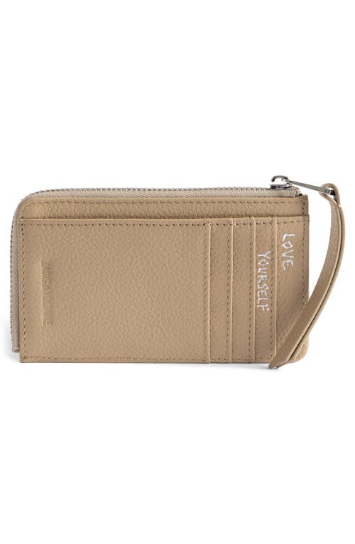 Zadig & Voltaire Zip Leather Card Case In Brown