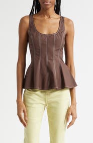 Veronica Beard Charlie Peplum Tank