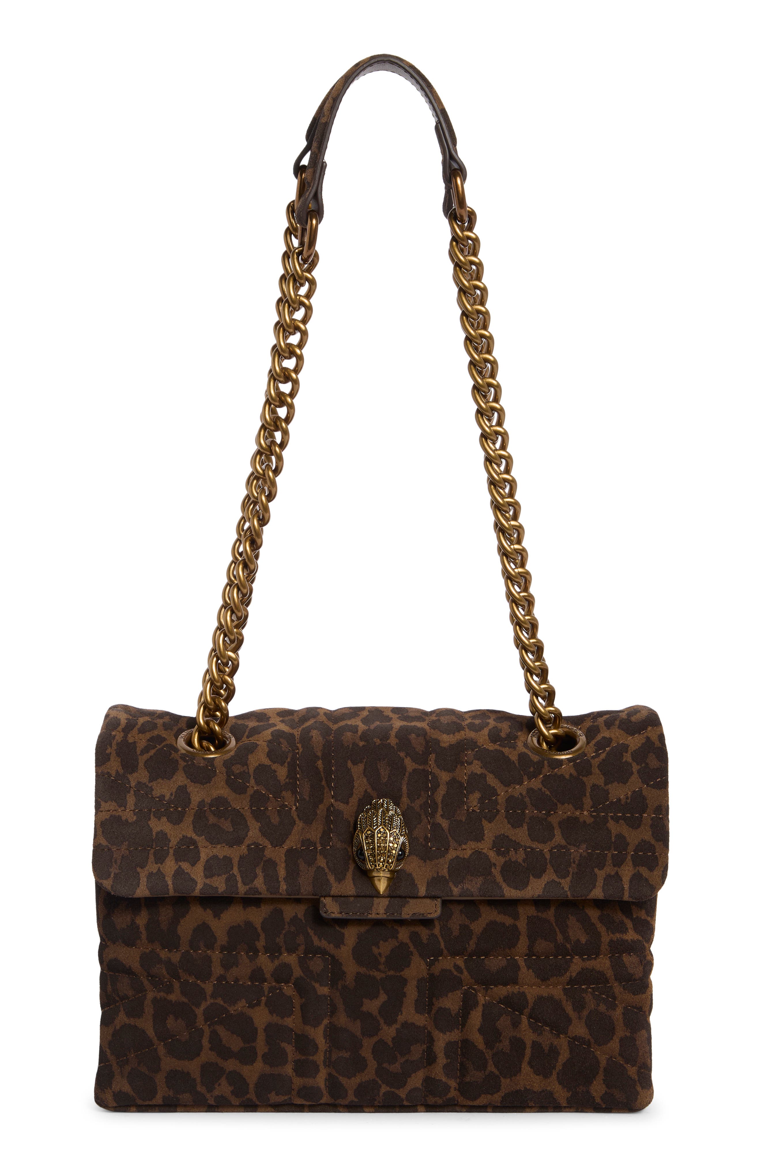Union Jack Leopard Print Leather Shoulder Bag