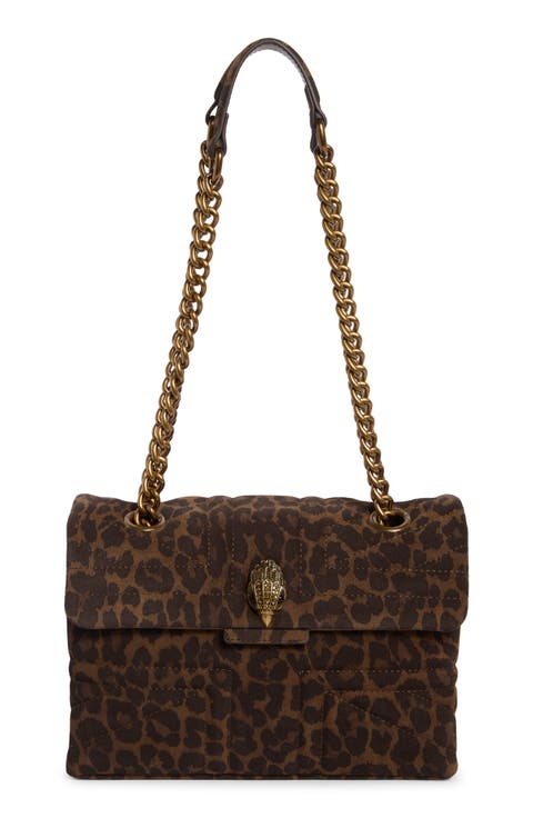 Union Jack Leopard Print Leather Shoulder Bag