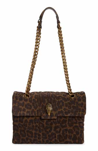 Union Jack Leopard Print Leather Shoulder Bag