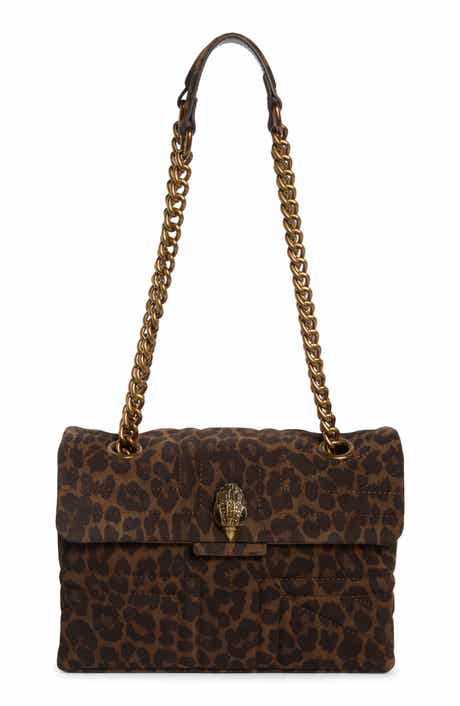 Union Jack Leopard Print Leather Shoulder Bag