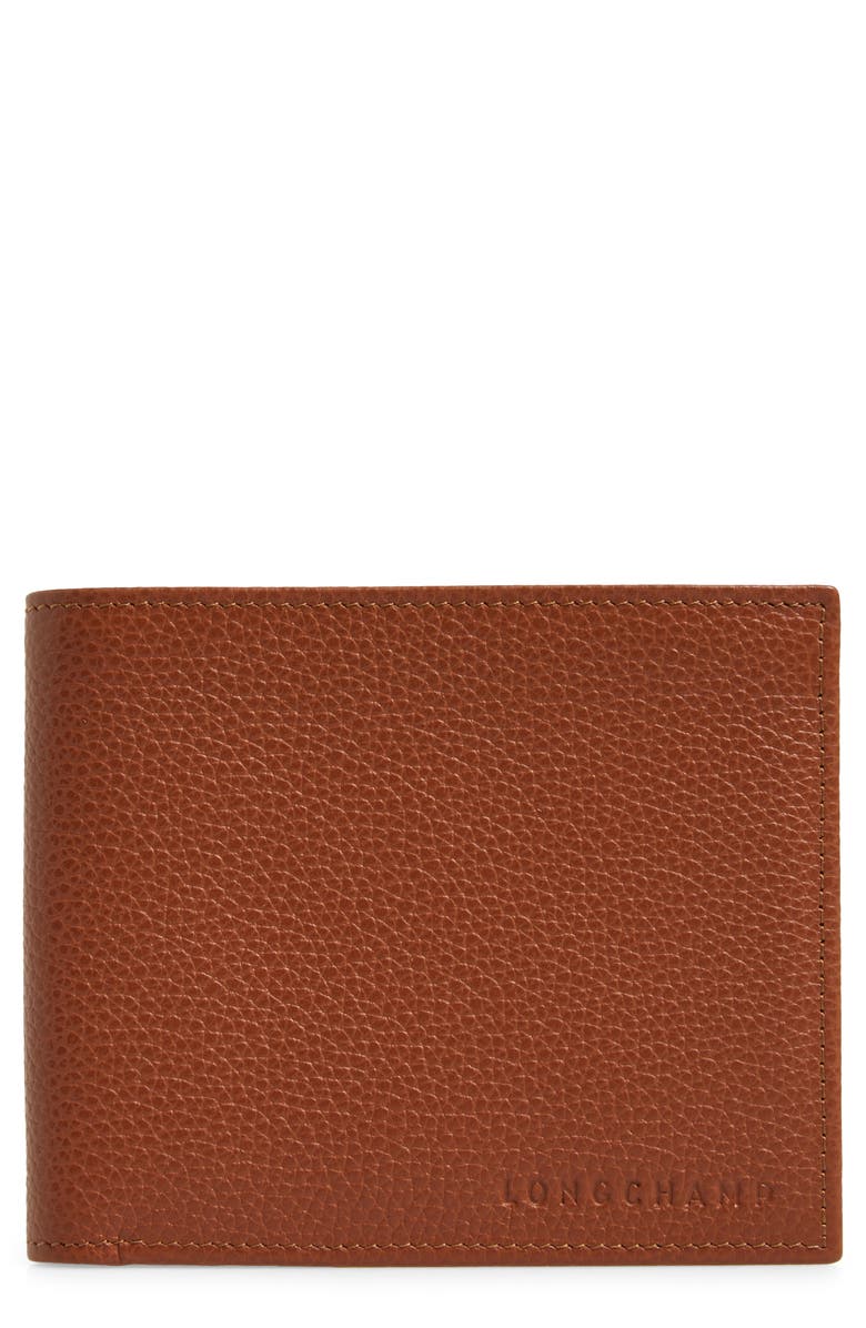 Longchamp Le Foulonné Leather Bifold Wallet, Main, color, 