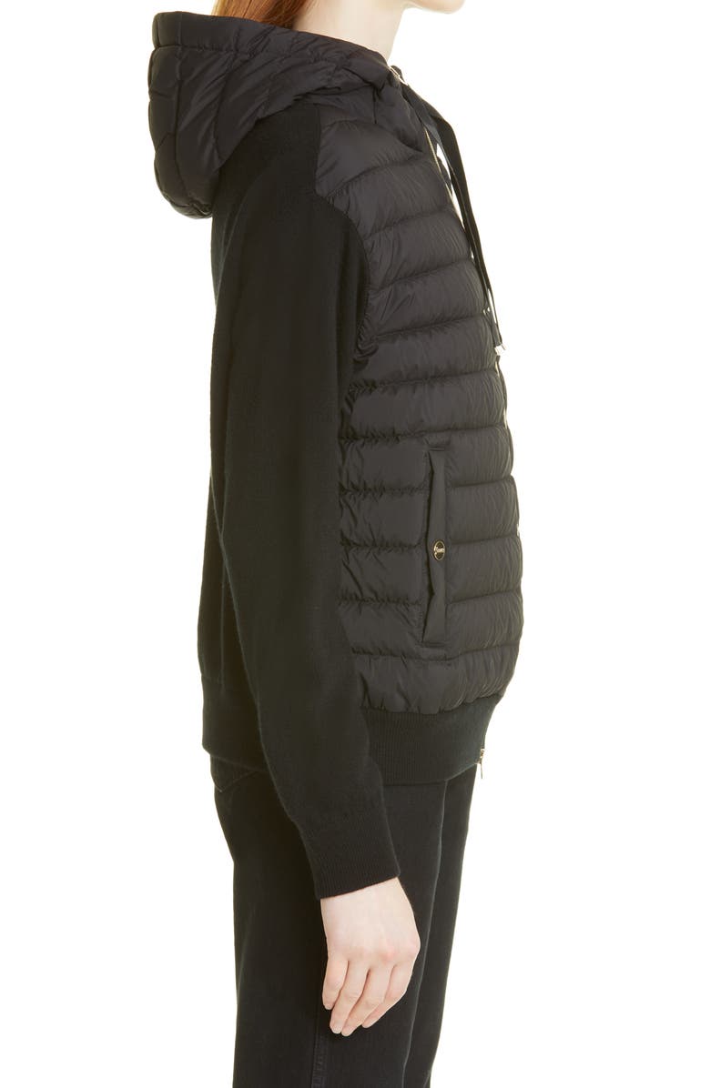 Herno Knit Sleeves Hooded Down Puffer Jacket, Alternate, color, 