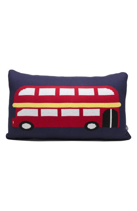 Double Decker Bus Accent Pillow