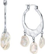 The Pearl Source White Freshwater Baroque Pearl Amara Earrings