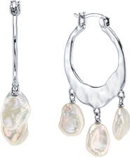 The Pearl Source White Freshwater Baroque Pearl Amara Earrings