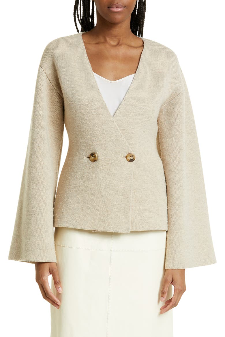 Tinley Double Breasted Cardigan, Main, color, TWILL BEIGE