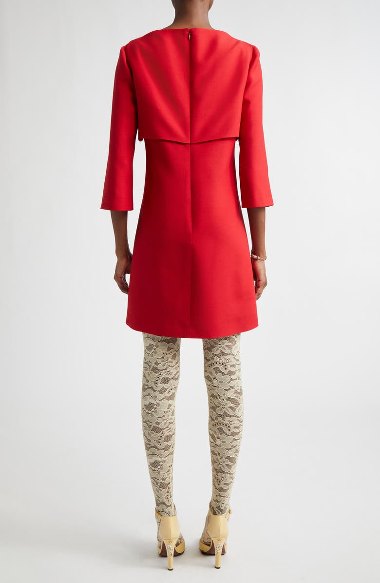 Valentino Bow Solid Crepe Couture Minidress, Alternate, color, Pink