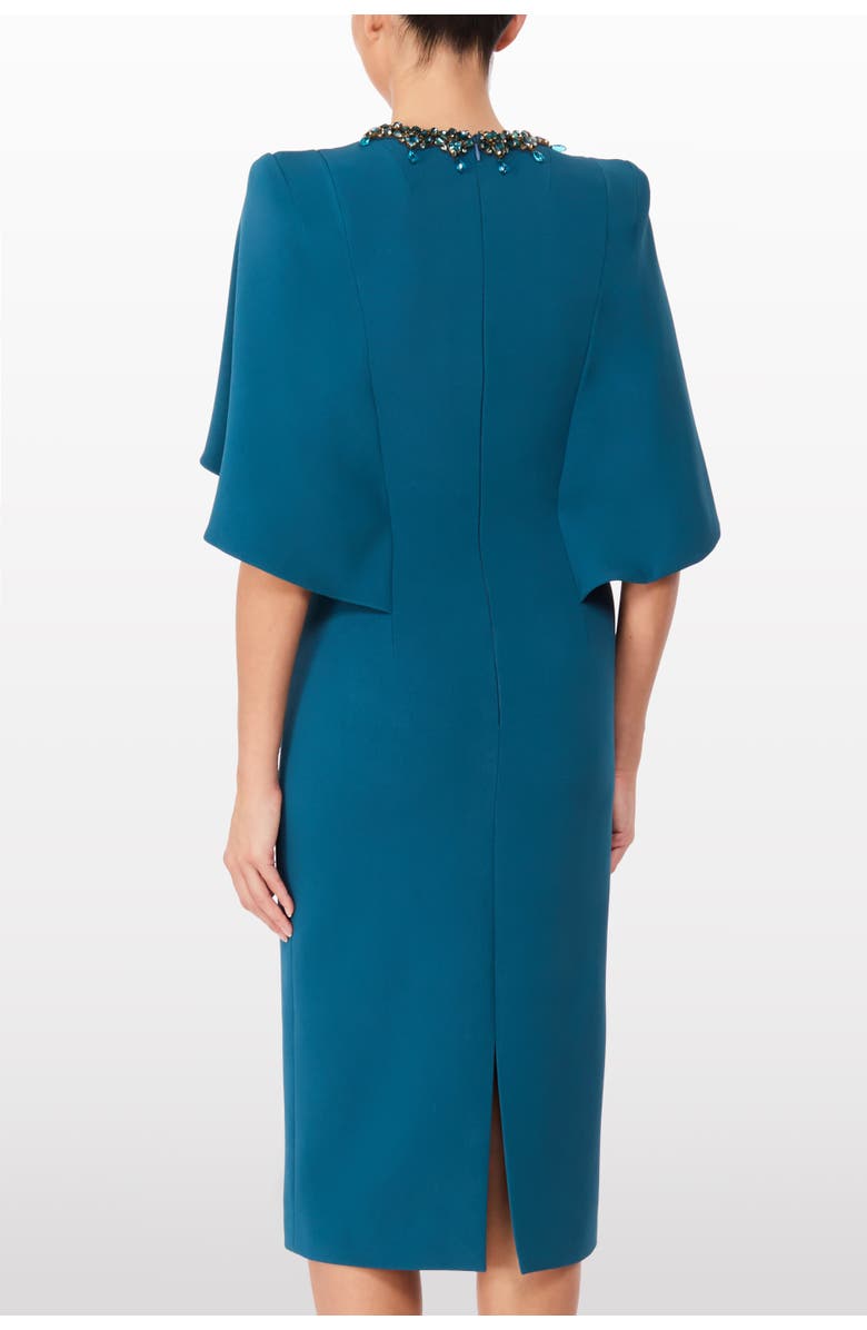 Jenny Packham Ursa Embellished-Neck Midi Dress, Alternate, color, Mosaic Blue