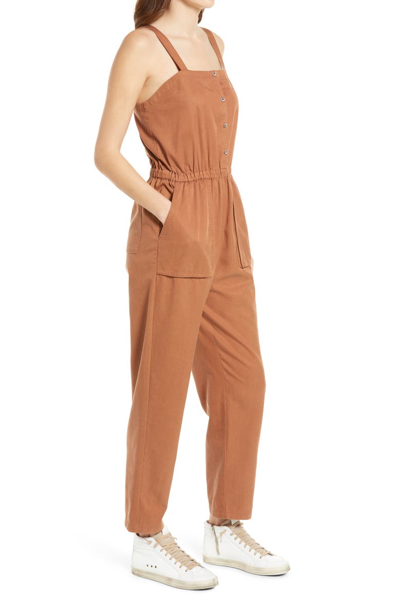 Sleeveless Utility Jumpsuit, Alternate, color, RUST BISQUE
