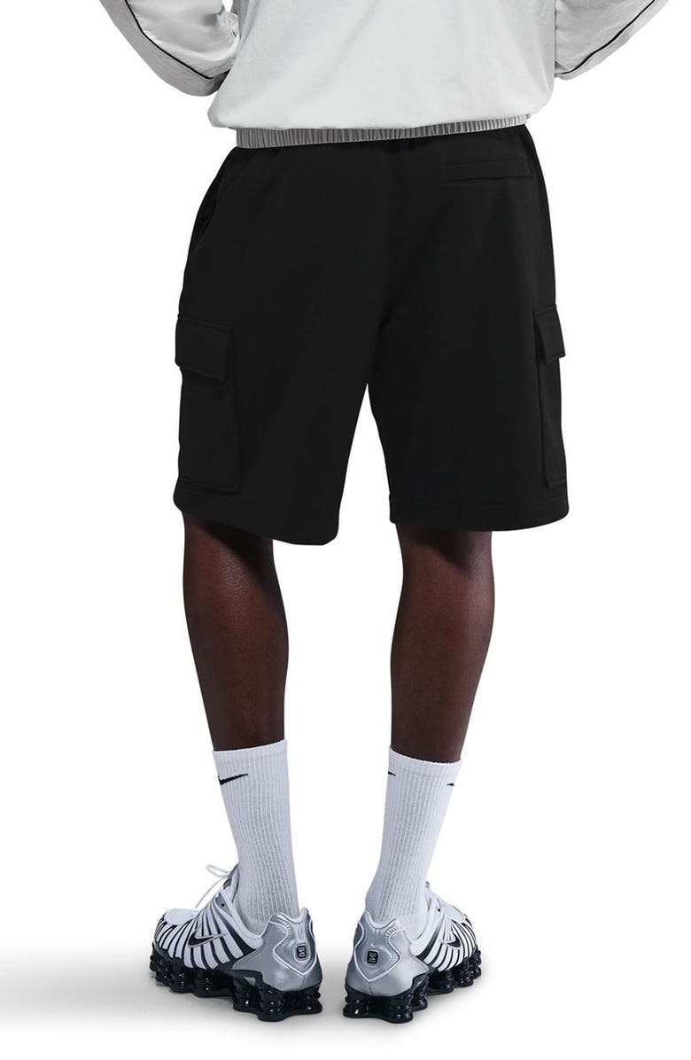 Nike Brushed Fleece Cargo Shorts, Alternate, color, Black/ Black/ White