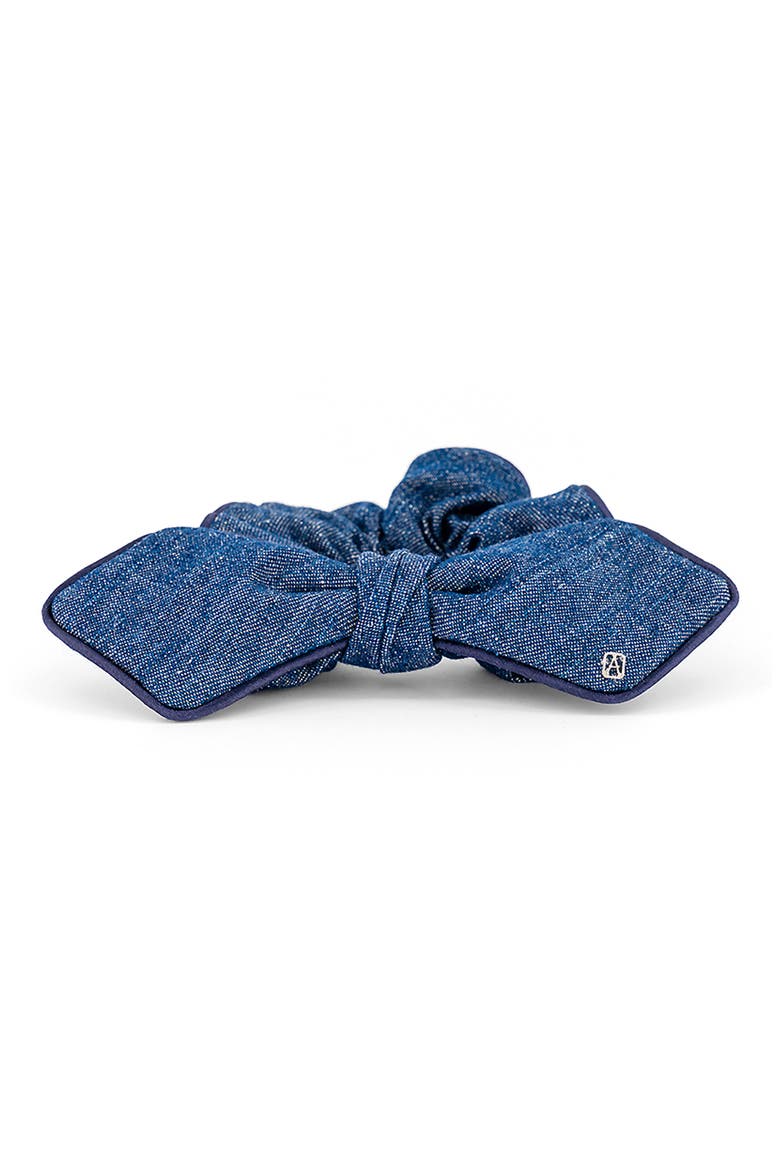 Bow Cotton Blend Scrunchie, Alternate, color, BLUE