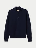 Gobi Cashmere Men's Cashmere Waffle Knit Half-Zip Sweater