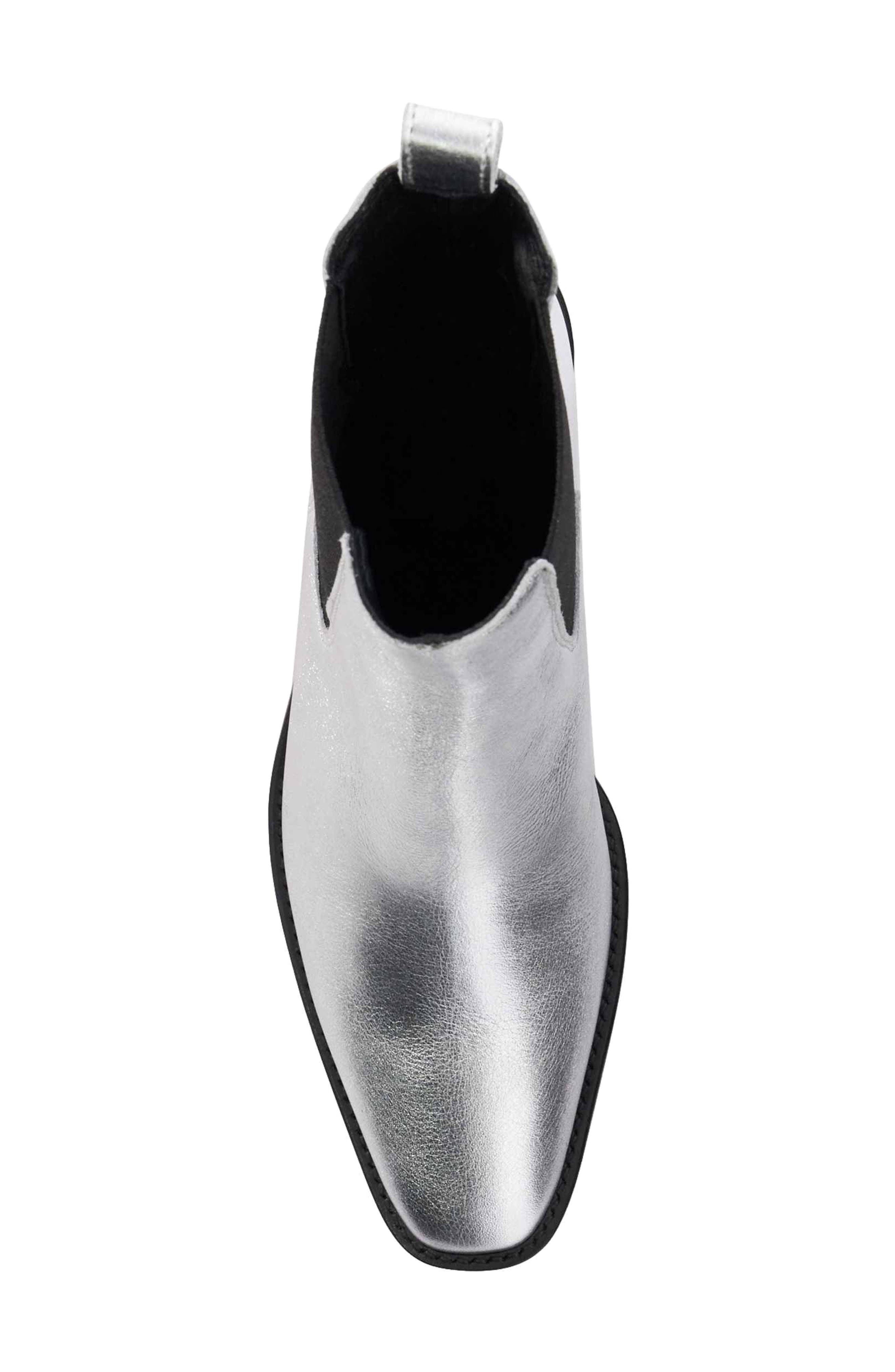Dune London Pexas Chelsea Boot, Alternate, color, Silver-Leather