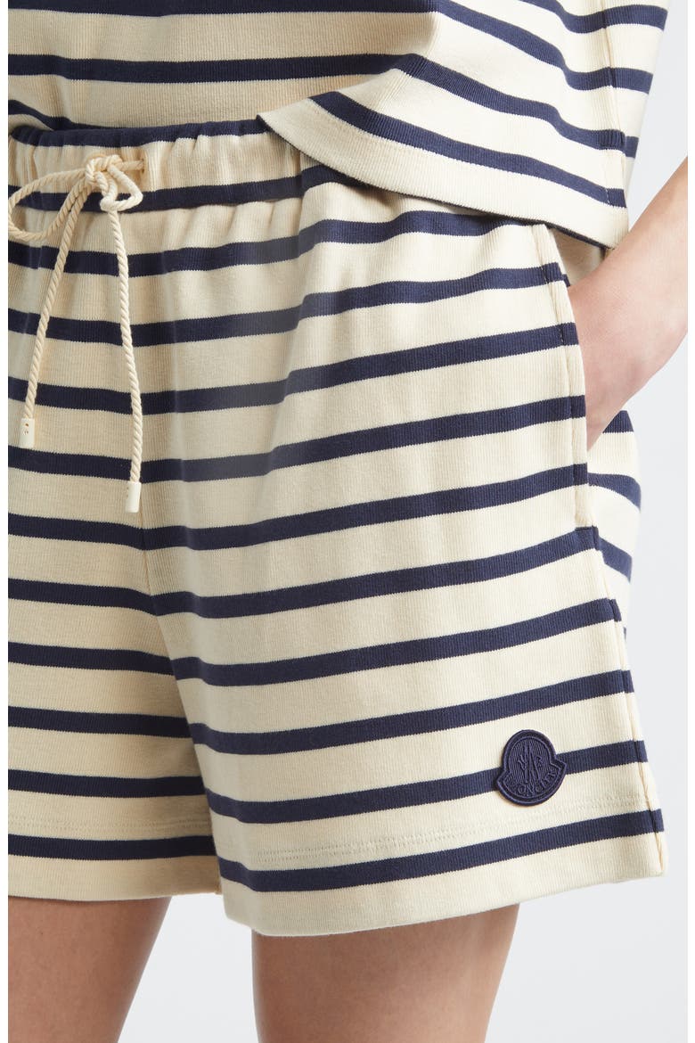 Stripe Cotton Shorts, Alternate, color, BLUE/ IVORY
