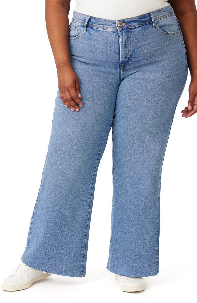 Kensie Kaya High Waist Wide Leg Jeans, Main, color, Brisbane
