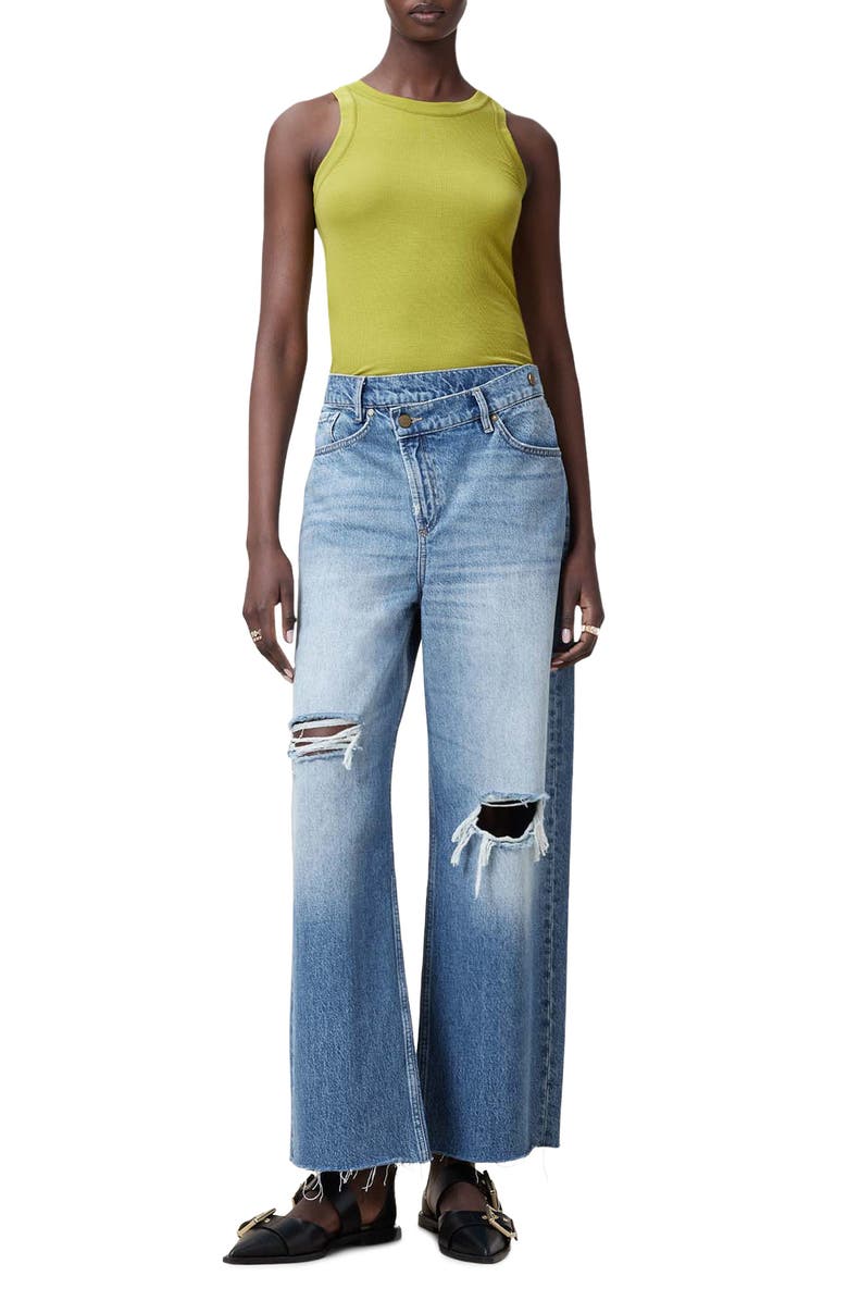 AllSaints Rina Rib Tank, Alternate, color, Unity Green