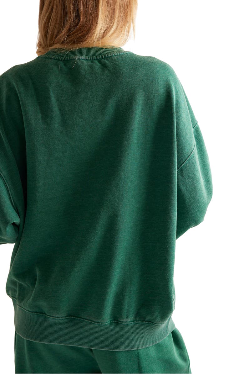 Free People Intimately FP Slow It Down Oversize Cotton Blend Sweatshirt, Alternate, color, Rainforest Moss