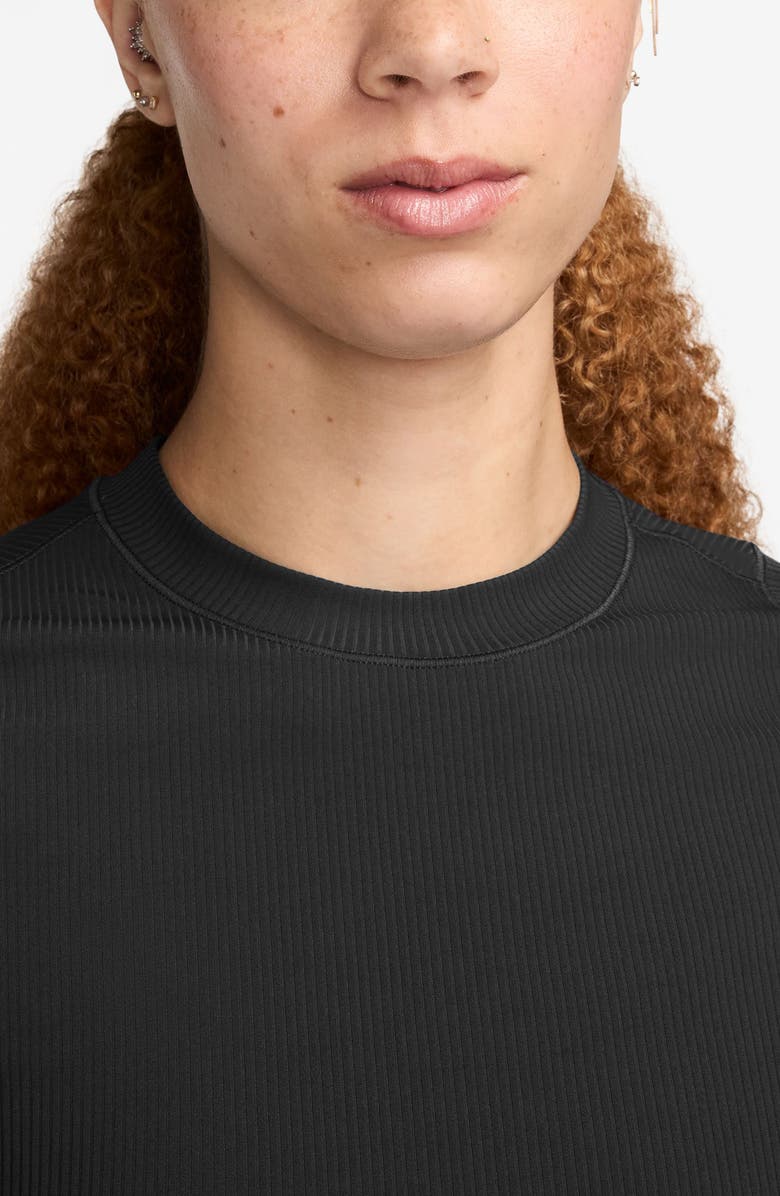 Nike Zenvy Dri-FIT Rib T-Shirt, Alternate, color, 010 010 Black/Pcg6c