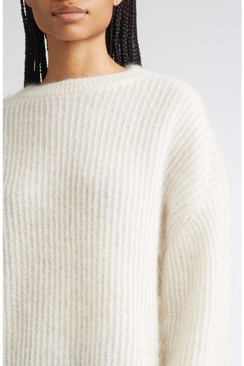 Mohair & Wool Blend Rib Sweater, Alternate, color, ECRU