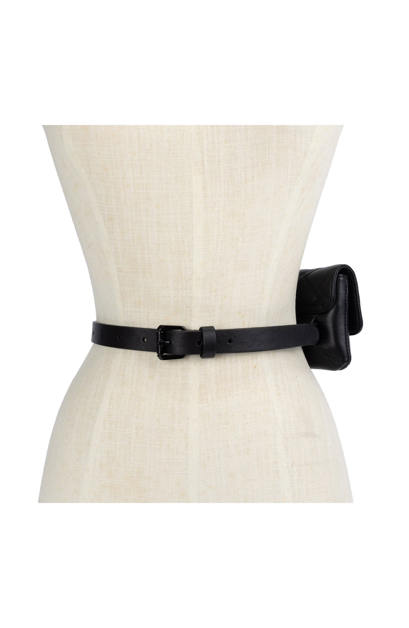 Kurt Geiger London Kensington Quilted Leather Belt Bag, Alternate, color, 