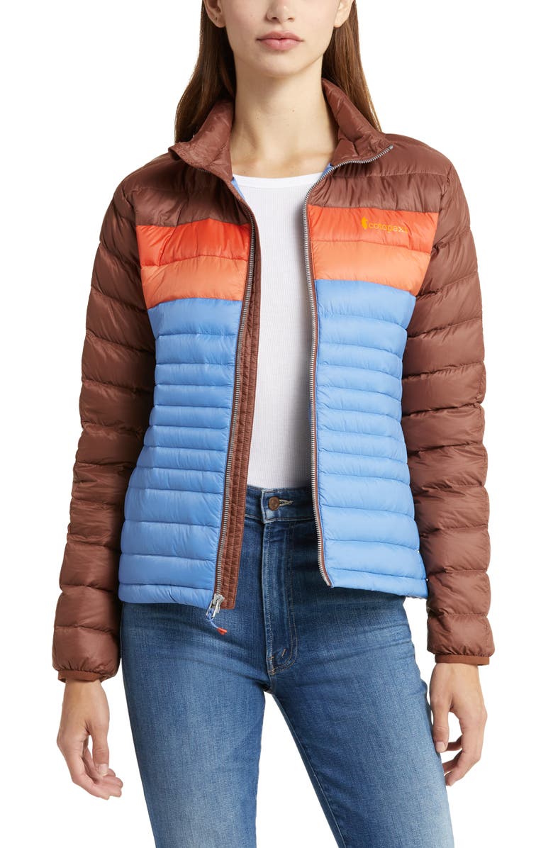 Cotopaxi Fuego Water Resistant 800 Fill Power Down Puffer Jacket, Main, color, Acorn / Lupine